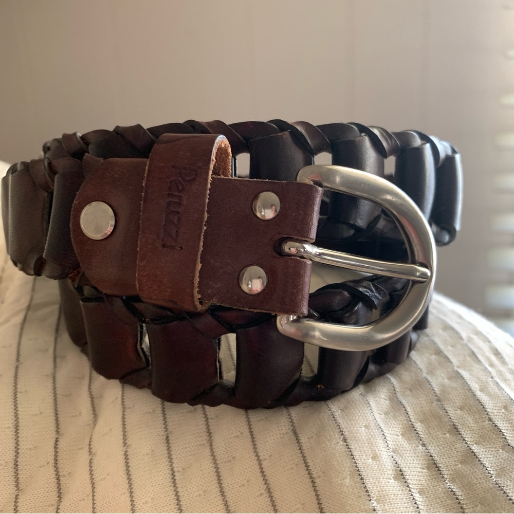 Peruzzi Italy Genuine Leather Dark Brown Designer Women’s Belt